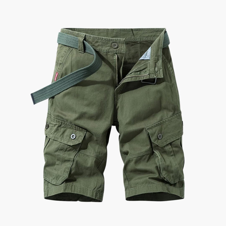 Herren Baumwoll-Cargo-Shorts mit Taschen und Gürtel
