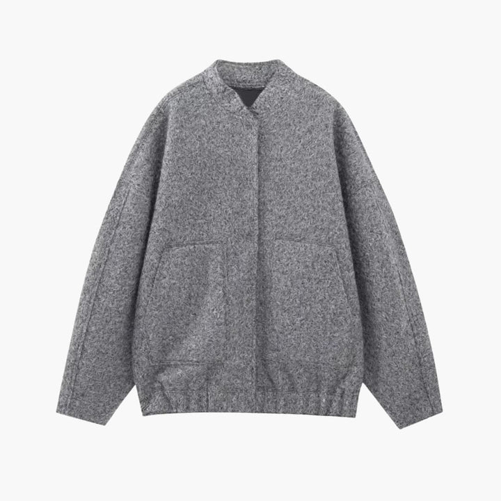 Damen Oversized Jacke mit offenem Frontdesign und aufgesetzten Taschen