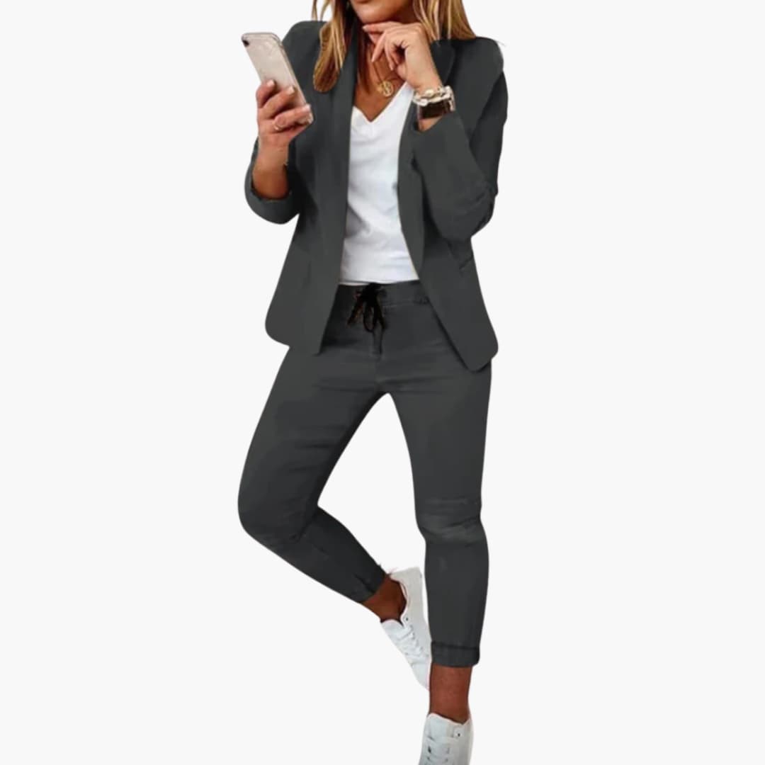 Lounge-Set für Frauen - Blazer mit Jogginghose und Kordelzug