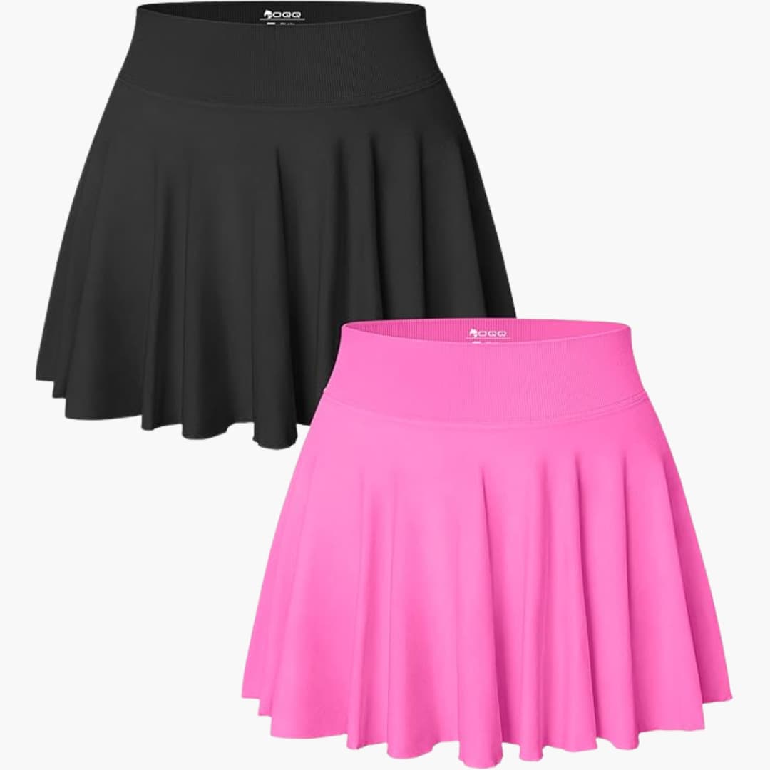 Damen Minirock 2er Pack mit hoher Taille und Stretchbund