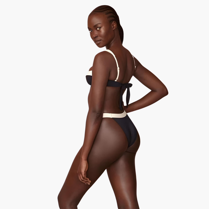 Damen Bikini Set mit Bügelträgern und hochgeschnittenem Slip