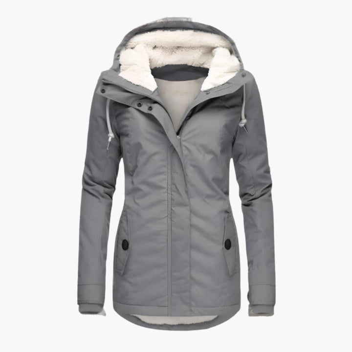 Damen-Winterjacke mit Kapuze Futter und Reißverschluss