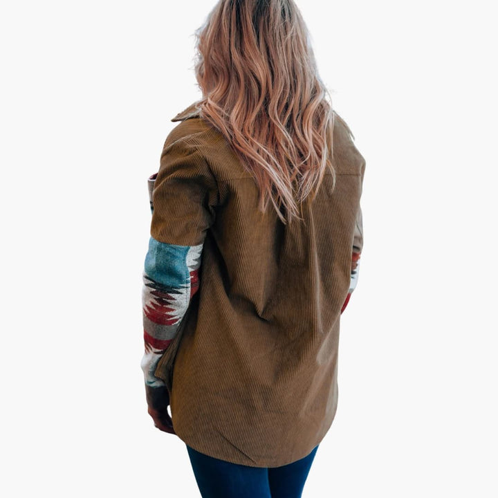 Damen Cordjacke mit Knopfleiste und Taschen