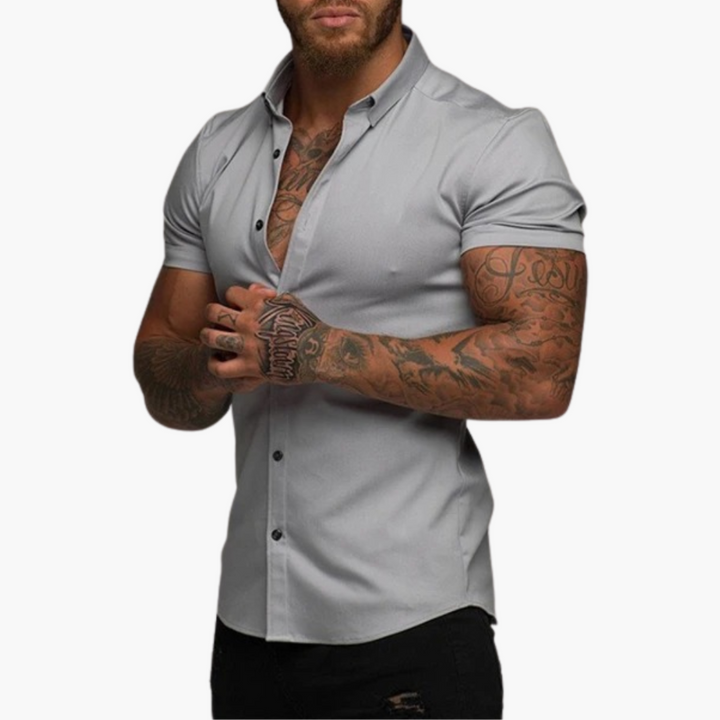 Figurbetontes Kurzarm Hemd für Herren – Slim Fit Style