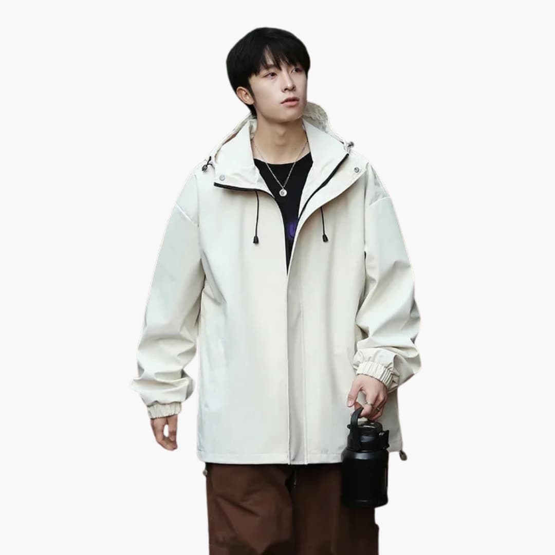 Herren Kapuzenjacke mit Reißverschluss und elastischem Saum