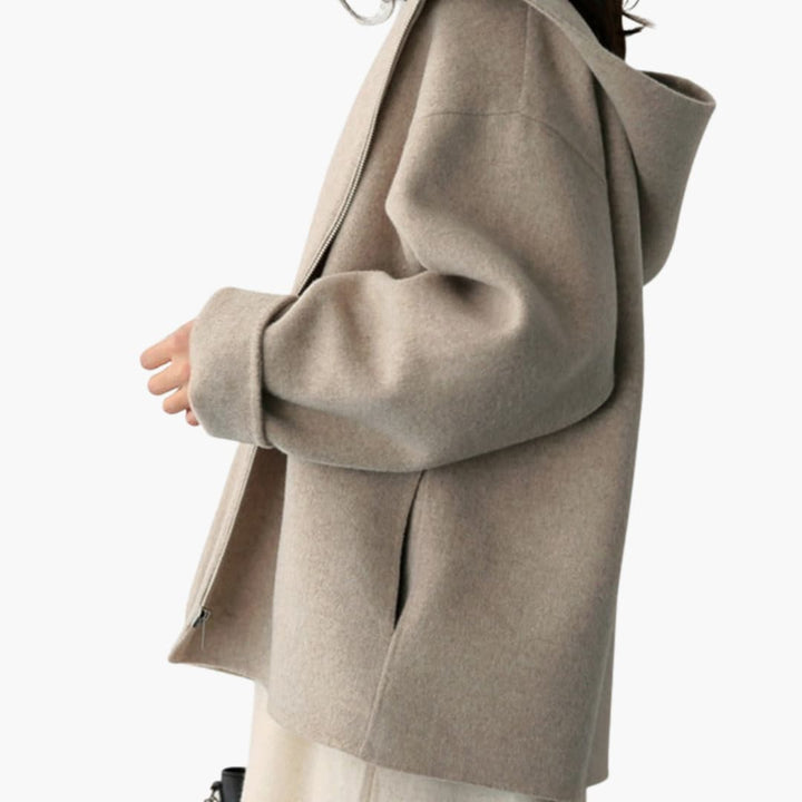 Damen jacke mit Kapuze Reißverschluss und Seitentaschen