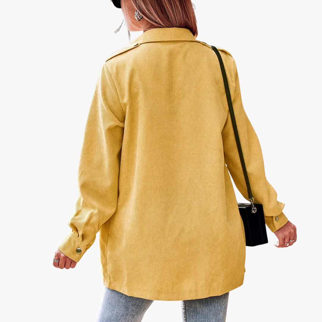 Damen Cordjacke mit Knopfverschluss