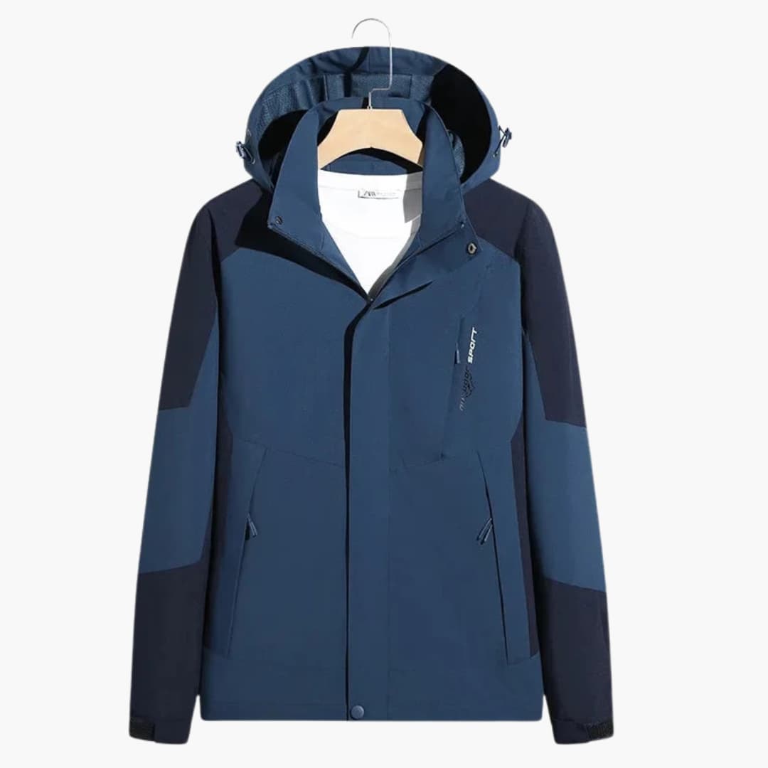 Unisex Skijacke mit Kapuze und Reißverschluss