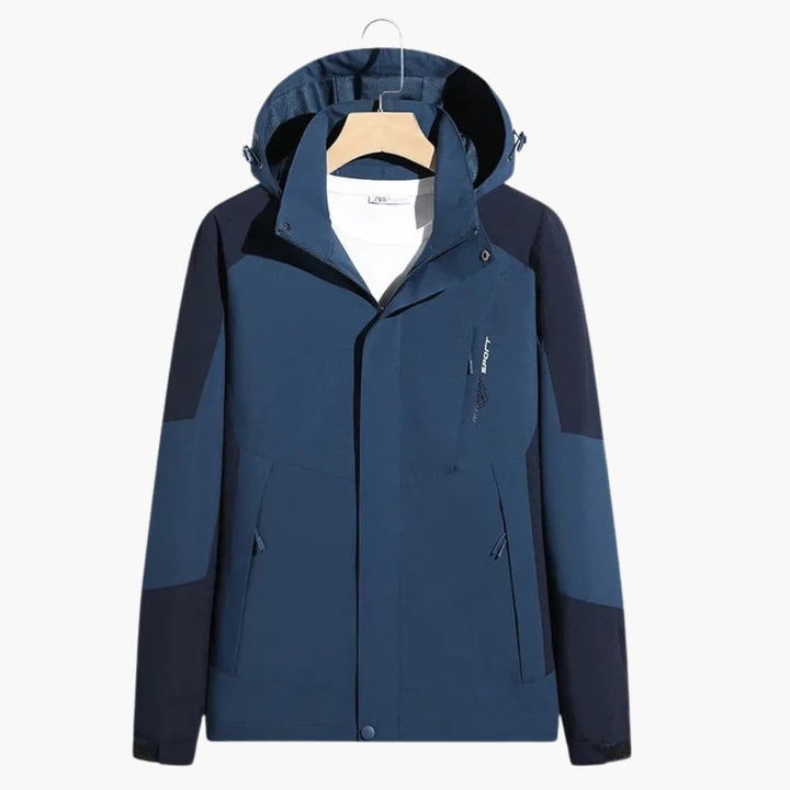 Unisex Skijacke mit Kapuze und Reißverschluss