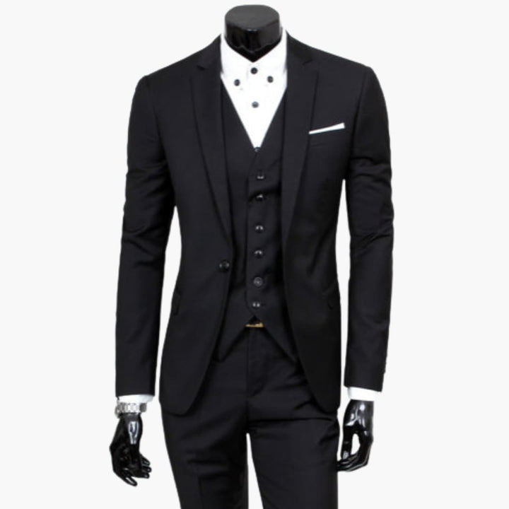 Herren Anzug dreiteilig mit Ein-Knopf Sakko und Weste