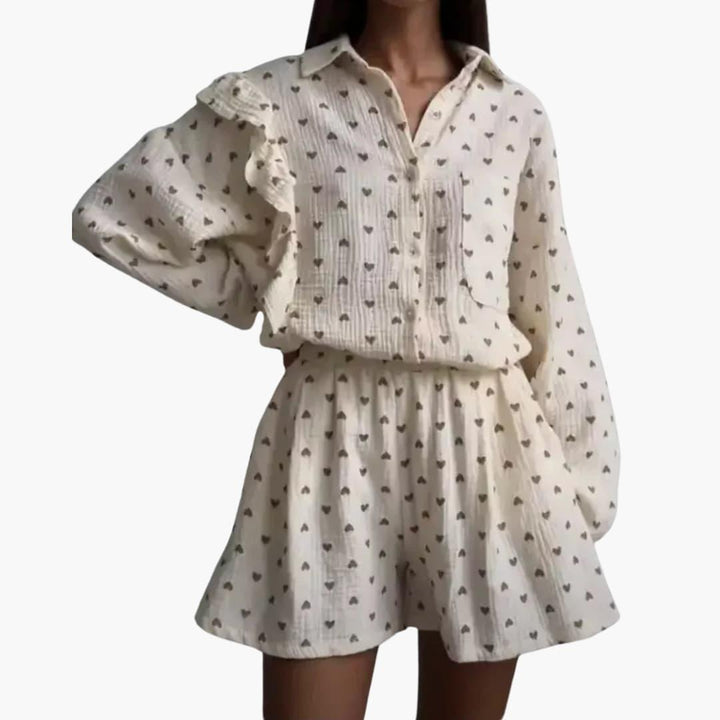 Trendiger Baumwoll-Zweiteiler für Damen - SchmiedeMode