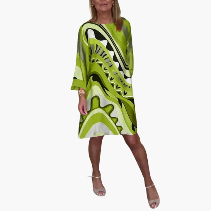 Elegantes bedrucktes Midikleid für Damen - SchmiedeMode