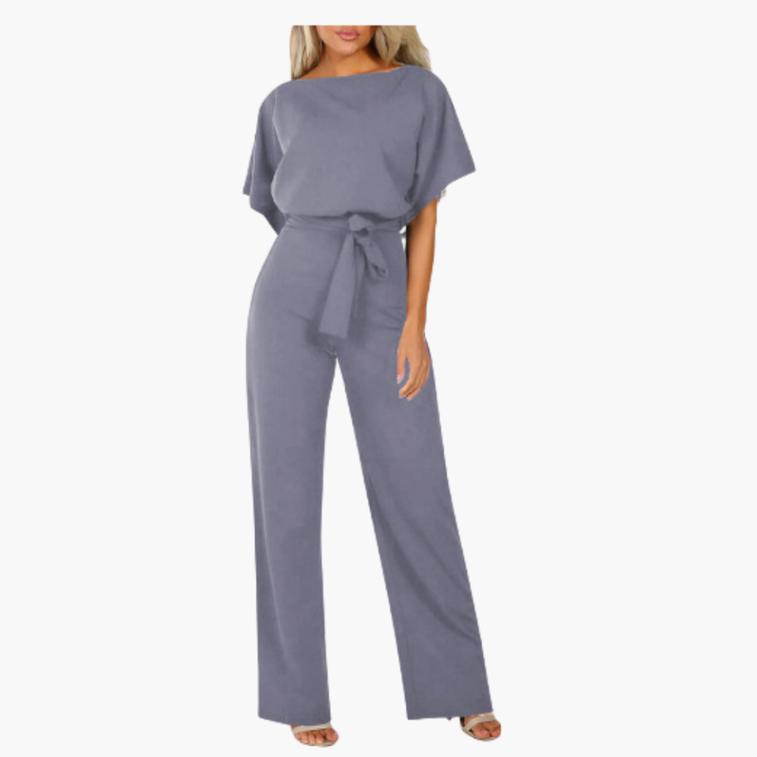 Eleganter Jumpsuit mit weitem Bein für Damen – mit Bindegürtel