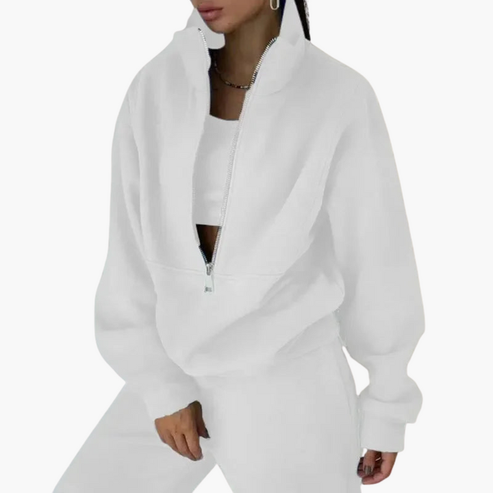 Damen Trainingsanzug mit Reißverschluss Sweatshirt und Hose