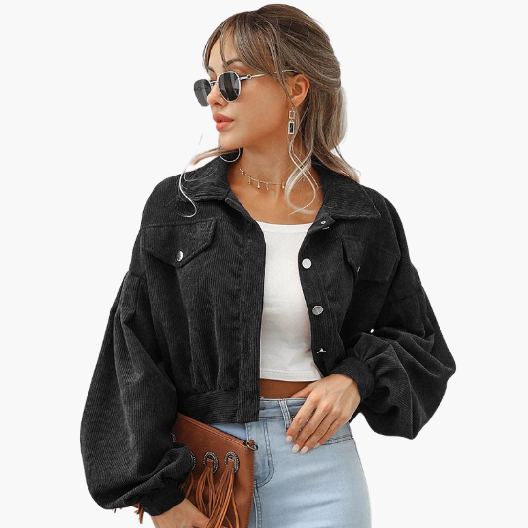 Damen Kurzjacke mit Knopfverschluss