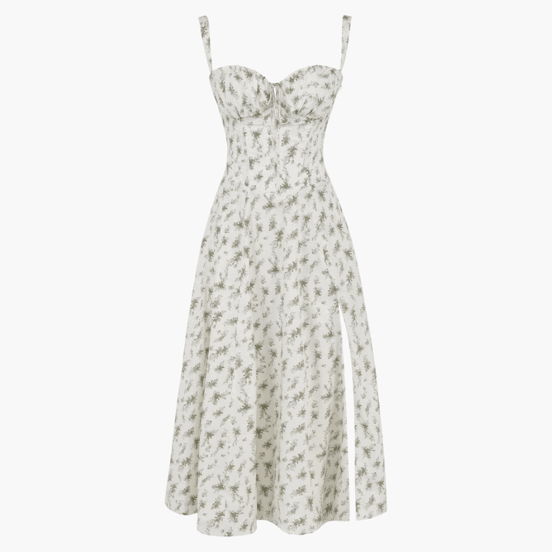 Elegantes trägerloses Kleid mit Blumenmuster für Frauen - SchmiedeMode