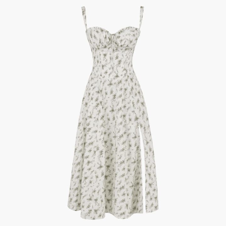 Elegantes trägerloses Kleid mit Blumenmuster für Frauen - SchmiedeMode