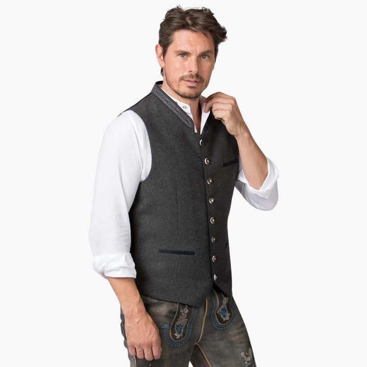 Stehkragen Trachten weste für Herren - Oktoberfest 2025