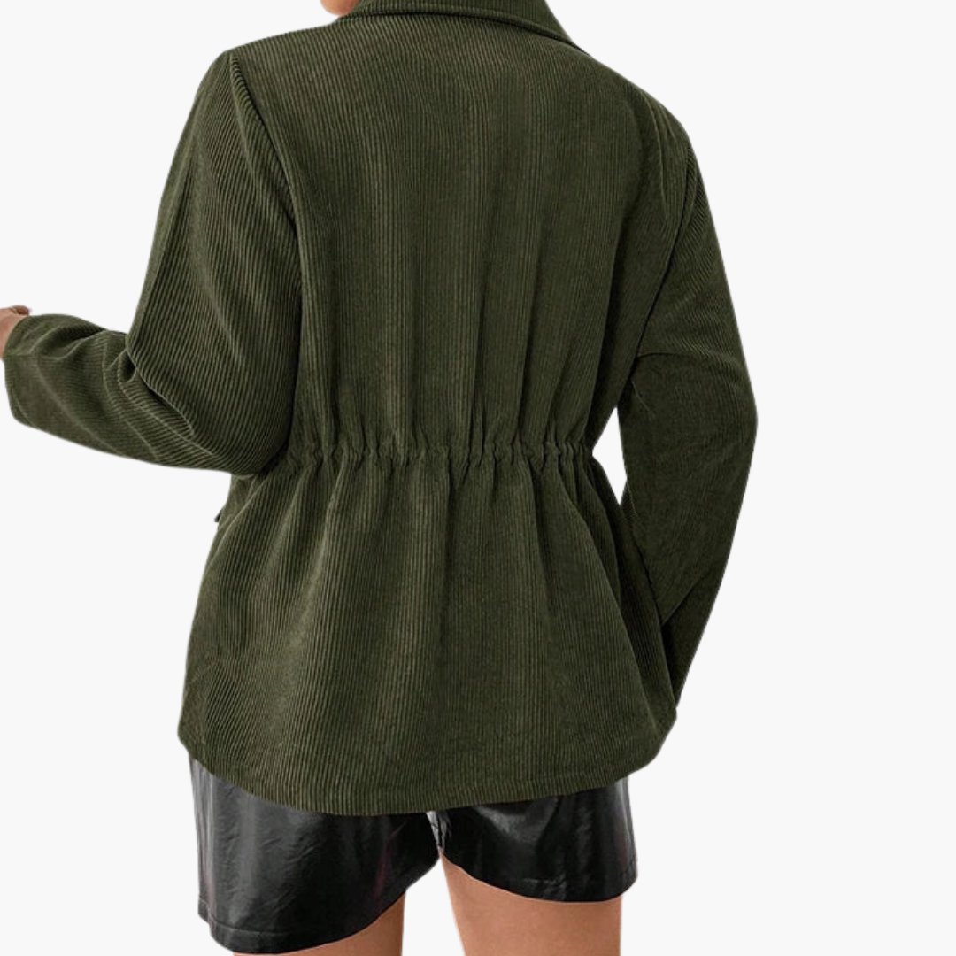 Damen Cordjacke mit Taillenzug