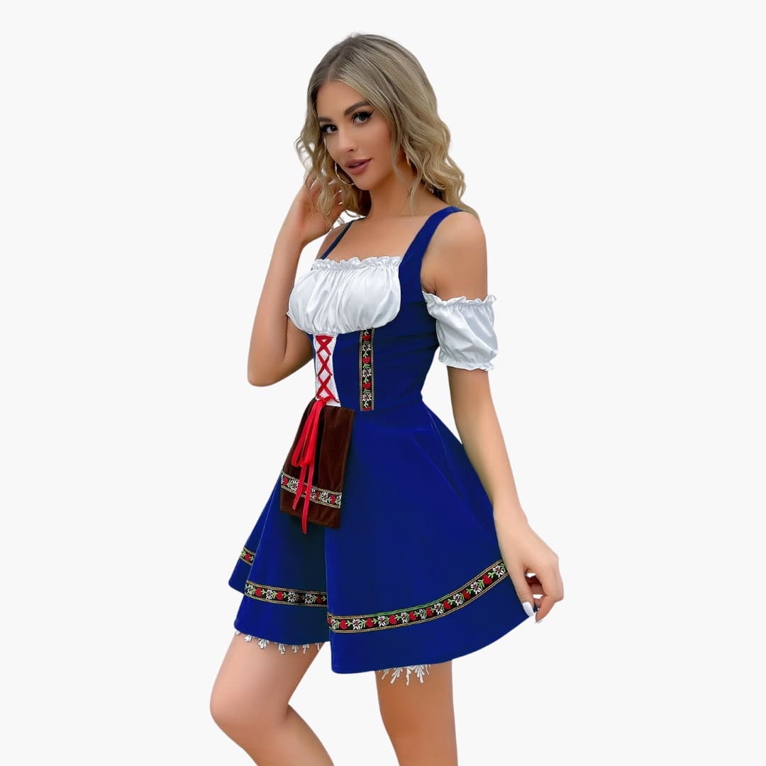 Schulterfreies Dirndl kleid für Damen - Oktoberfest 2025