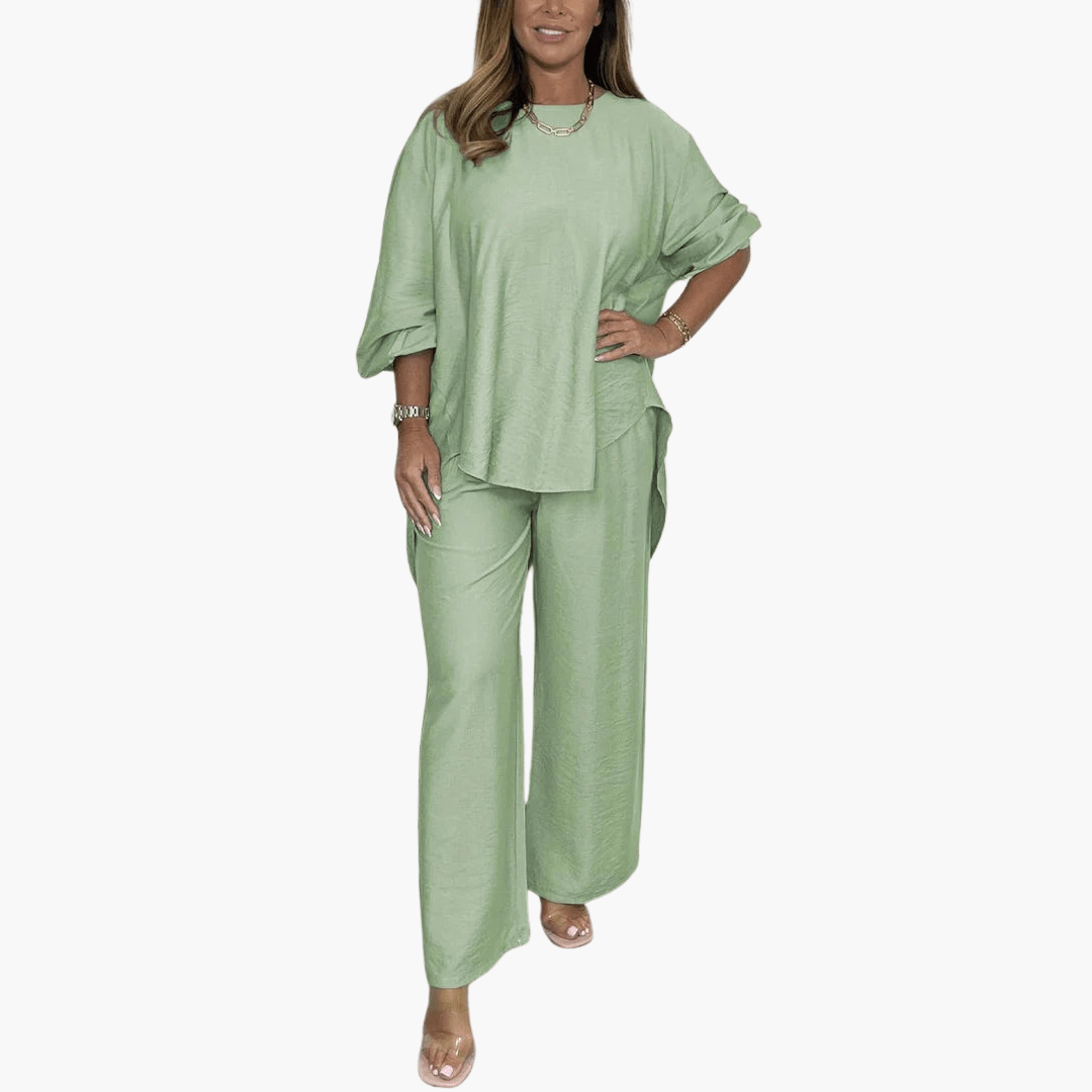 Stilvolle Freizeitkleidung Rundhalsausschnitt Anzug für Frauen - SchmiedeMode