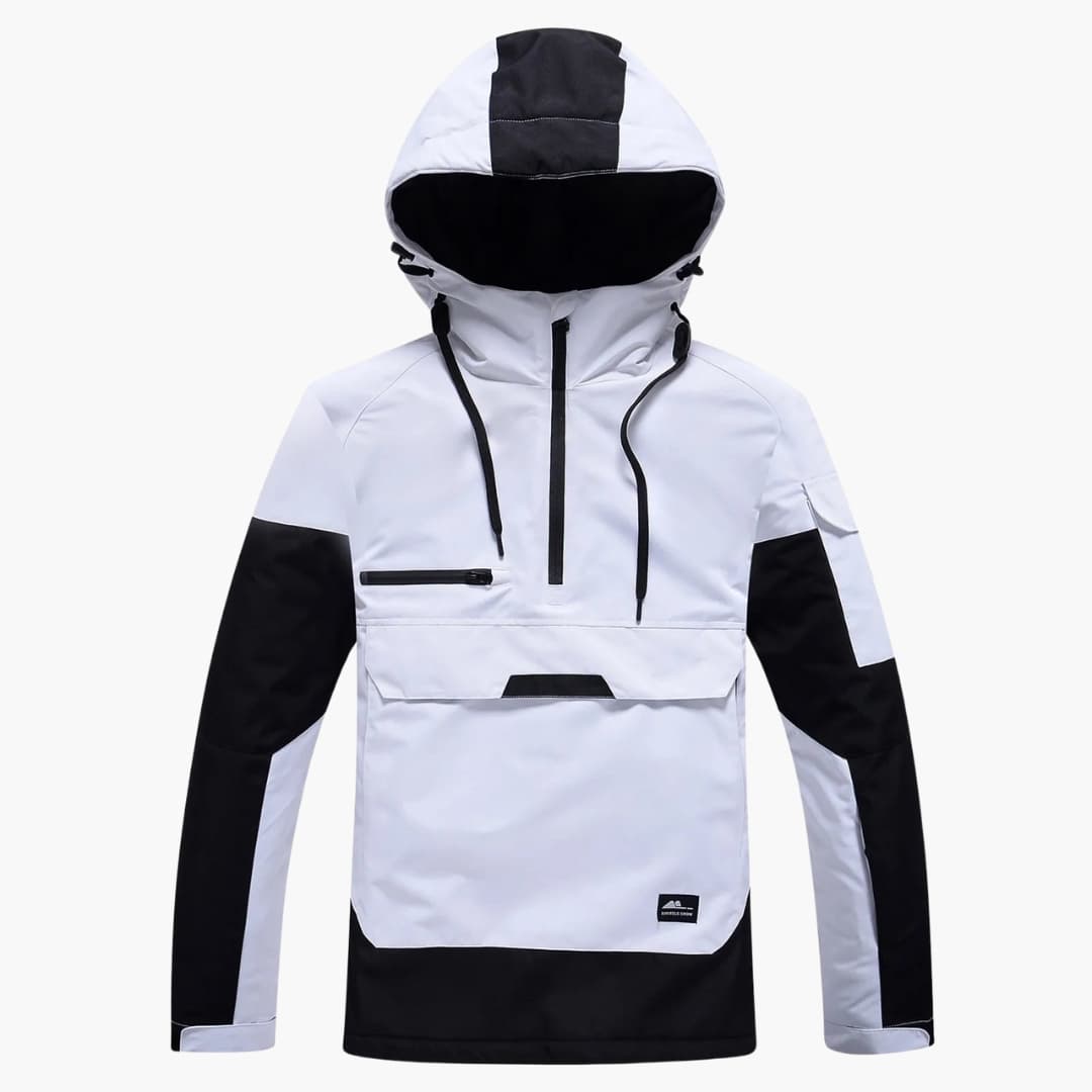 Unisex Skijacke mit Kapuze und Reißverschluss