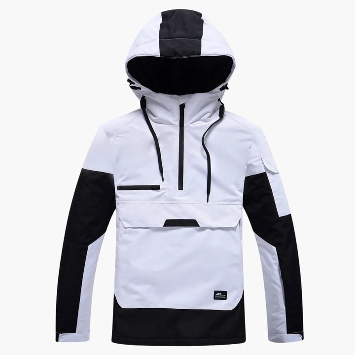 Unisex Skijacke mit Kapuze und Reißverschluss