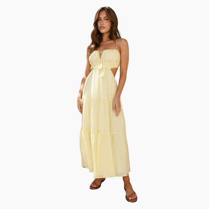 Maxikleid für Damen – Boho-Stil mit Bindebändern