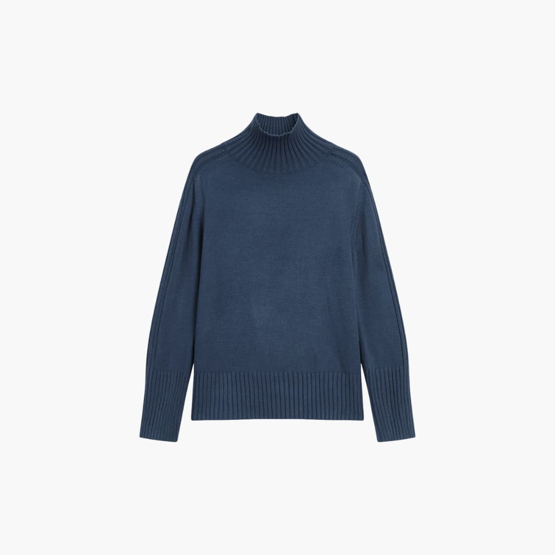 Damen pullover mit Rollkragen und Rippstruktur