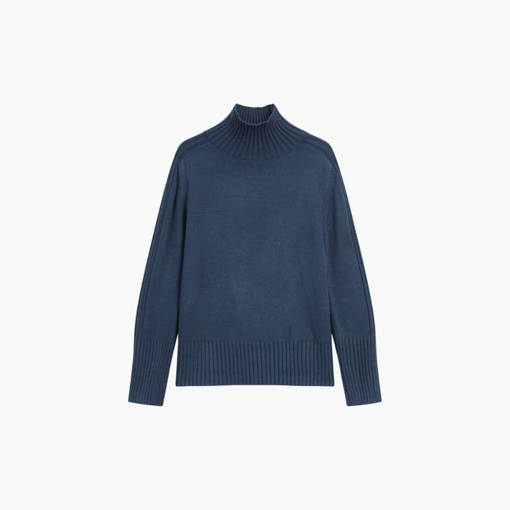 Damen pullover mit Rollkragen und Rippstruktur