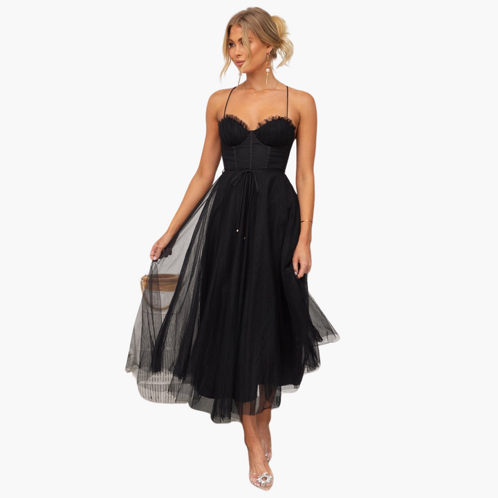 Damen Abendkleid mit Tüllrock – Strapless und elegant