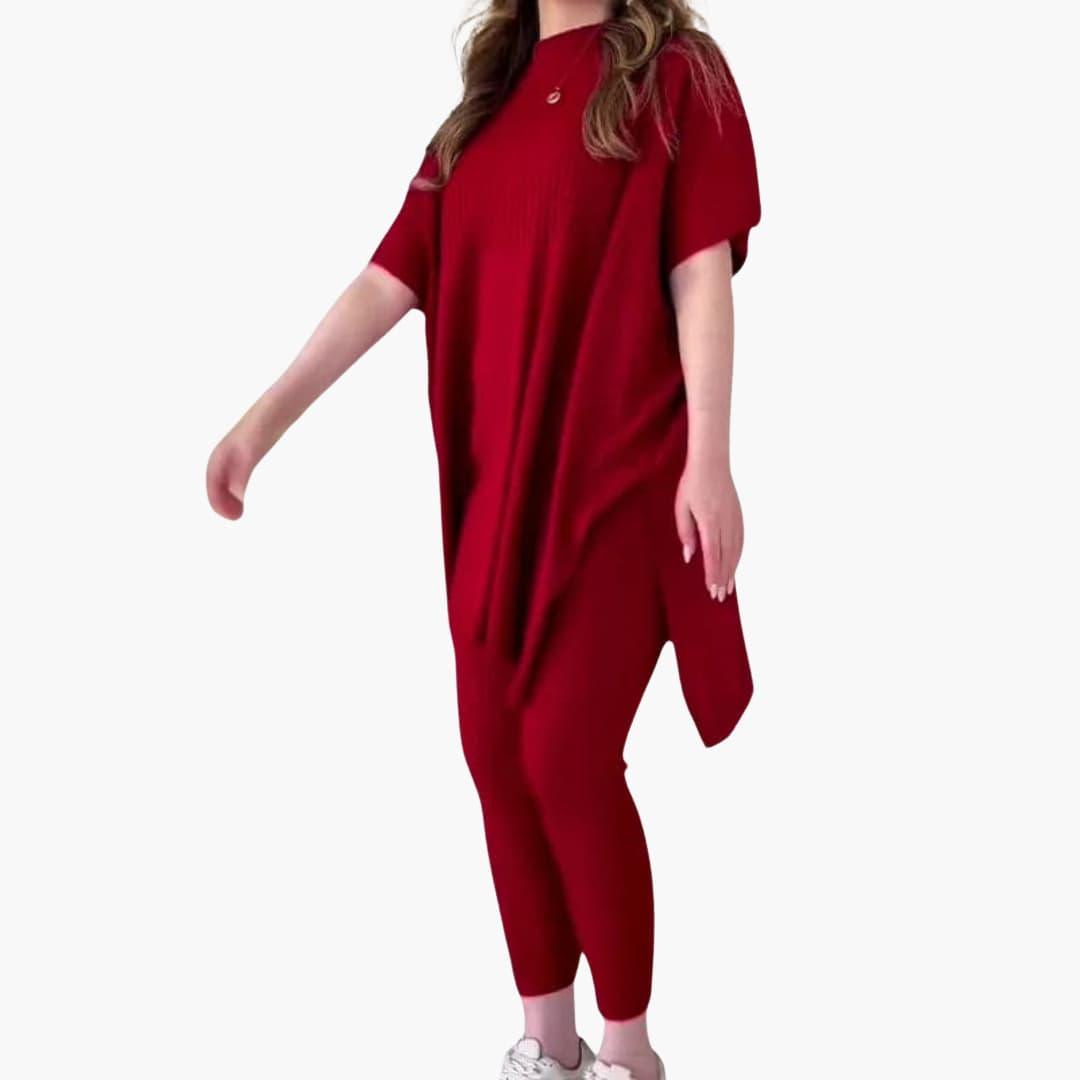 Elegantes, weiches Strick-Zweiteiler-Set für Damen - SchmiedeMode