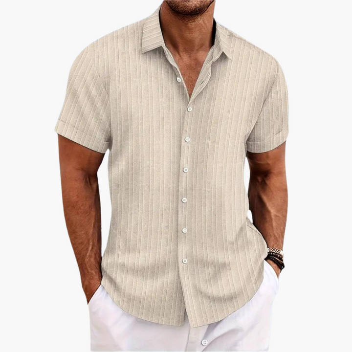 Herren Hemd Kurzarm mit Streifen – Button-Up für Sommer