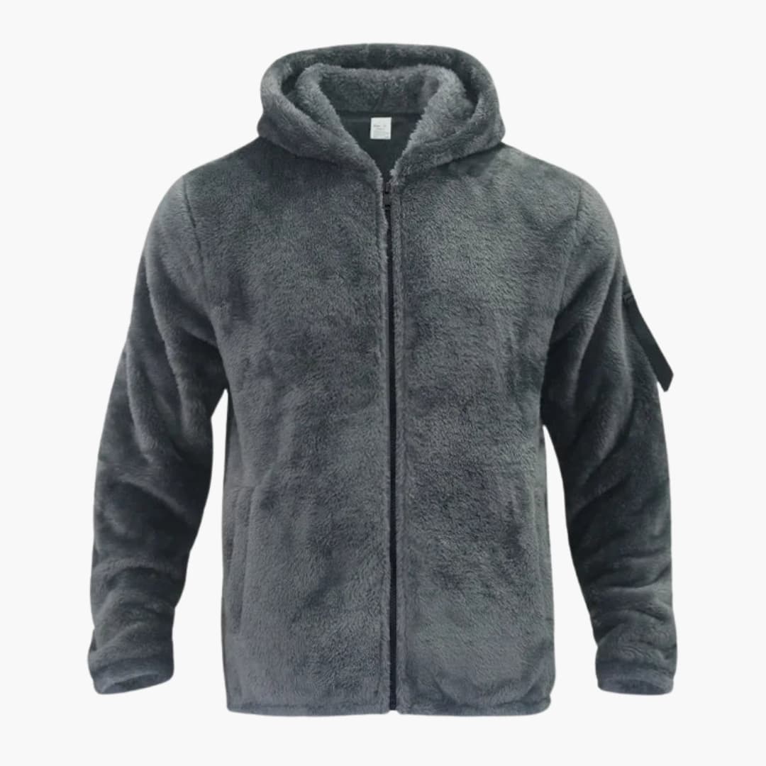 Herren Fleecejacke mit Kapuze und Reißverschluss