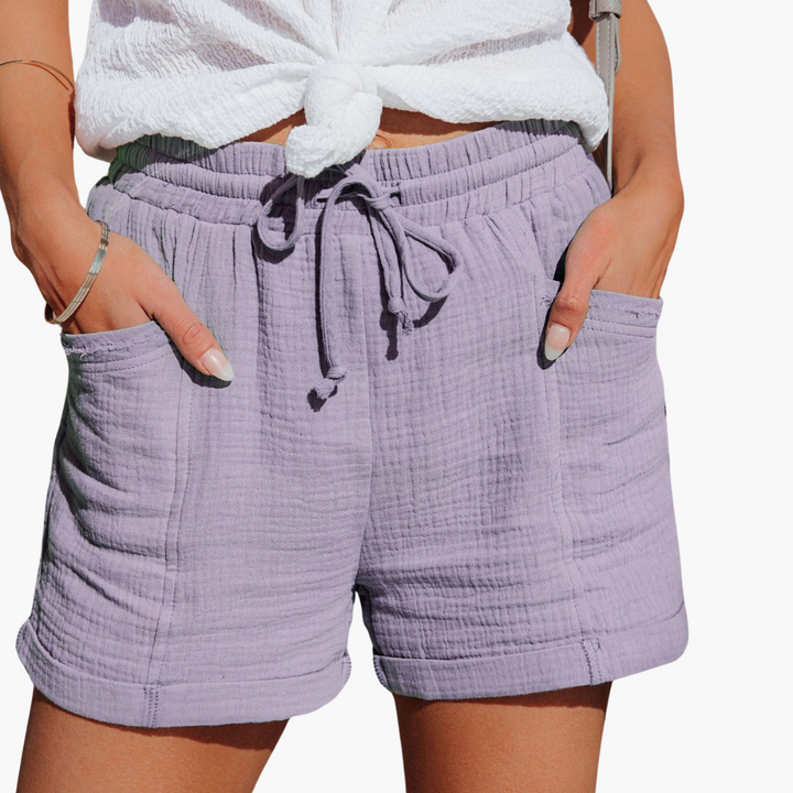 Baumwoll Sommer Shorts für Damen - Leicht mit Taschen & Bund