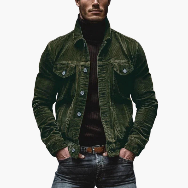 Herren Cordjacke mit Knöpfen und Taschen
