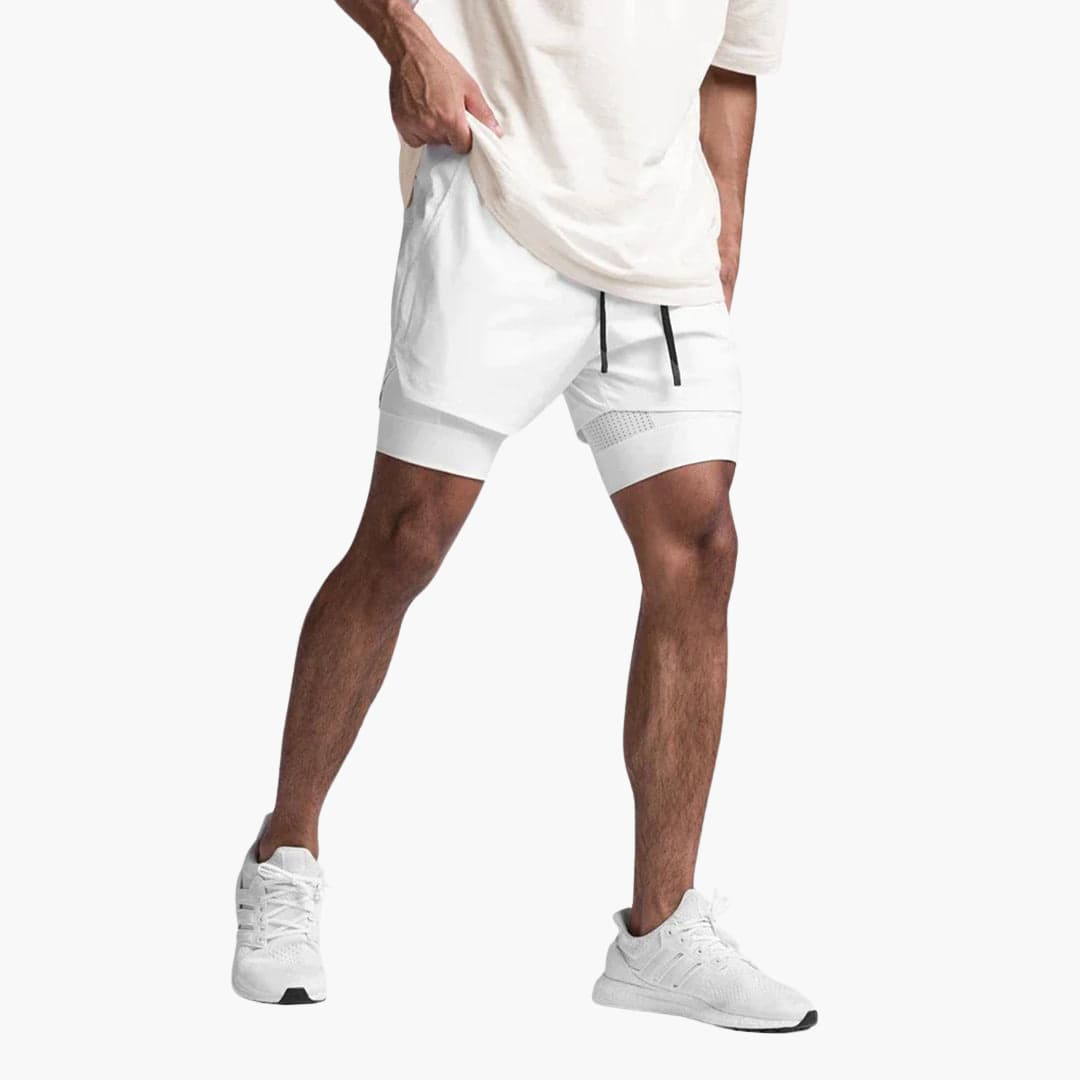 Herren Sportshorts mit Innenshorts und elastischem Bund