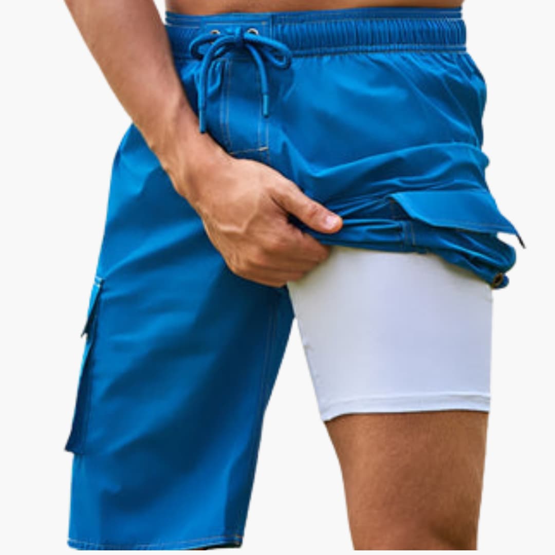 Herren Badeshorts mit Stretchstoff und Seitentasche