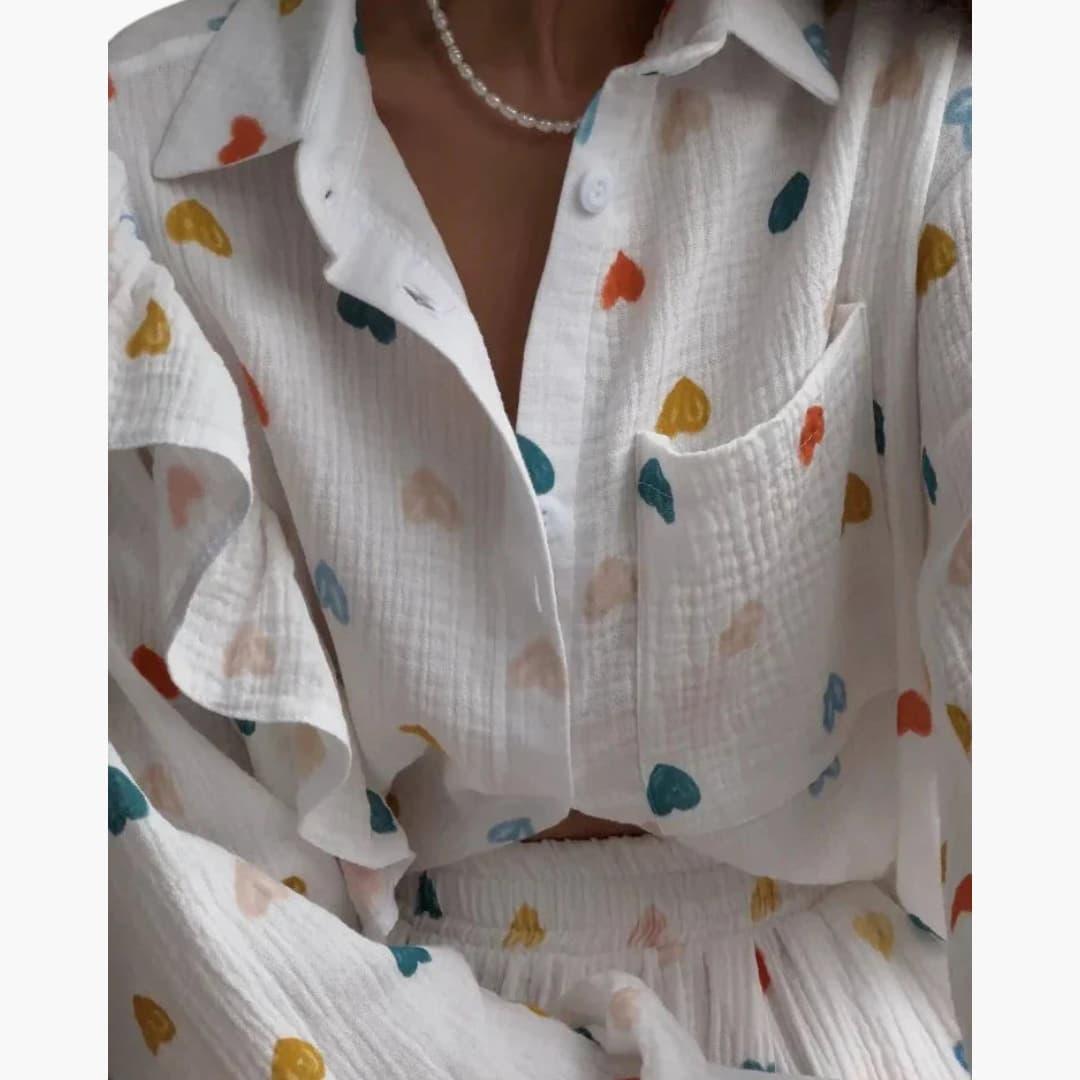 Trendiger Baumwoll-Zweiteiler für Damen - SchmiedeMode