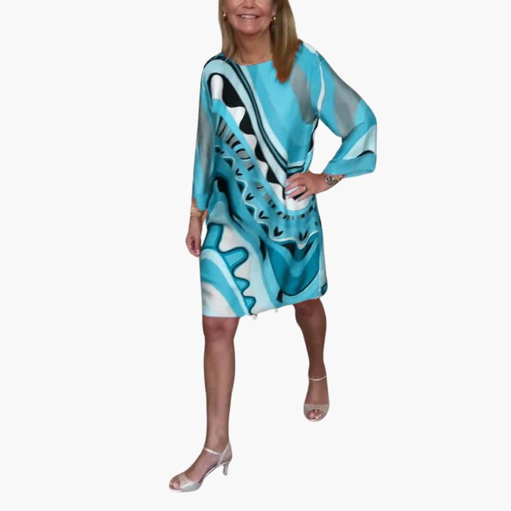 Elegantes bedrucktes Midikleid für Damen - SchmiedeMode