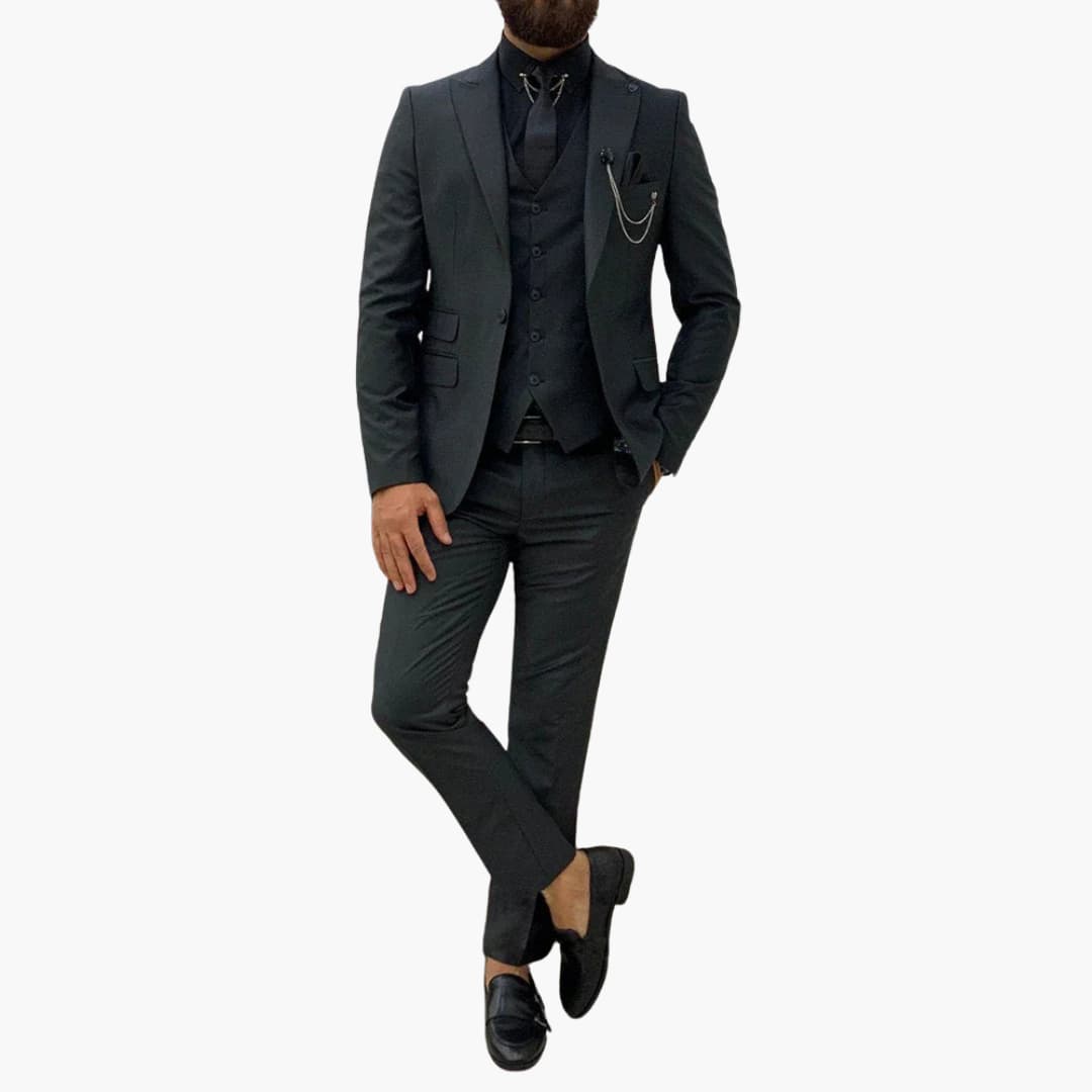 Slim Fit Anzug Set - Herrenanzug 3-teilig für Abendmode