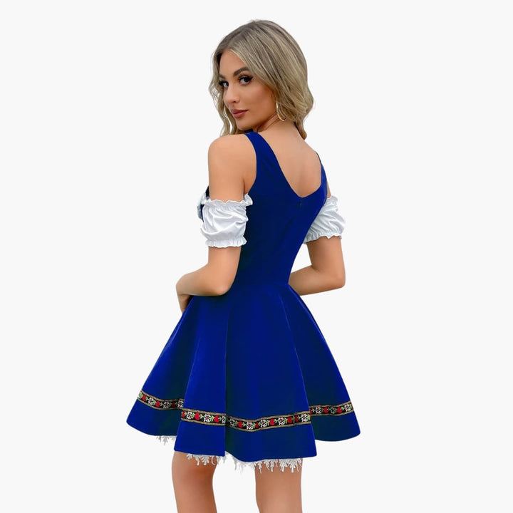 Schulterfreies Dirndl kleid für Damen - Oktoberfest 2025
