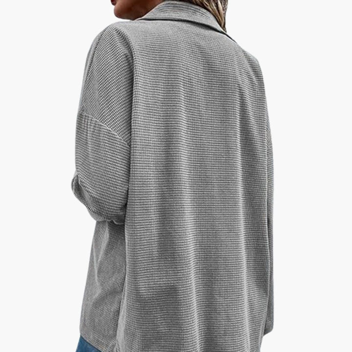 Damen Cord Hemdjacke mit Knopfleiste und Taschen