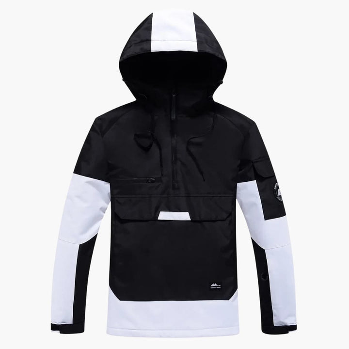 Unisex Skijacke mit Kapuze und Reißverschluss