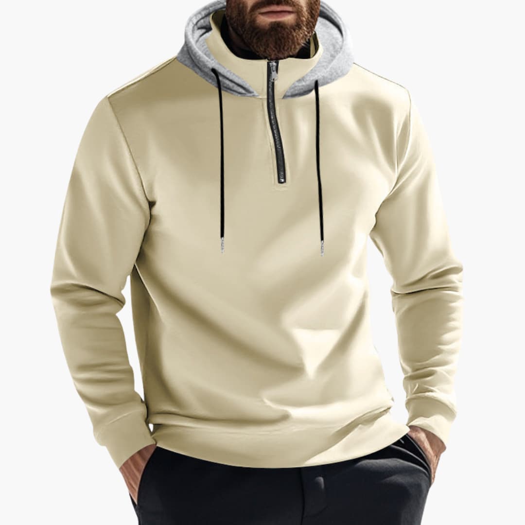 Herren Hoodie mit Reißverschluss und Kordelzugkapuze