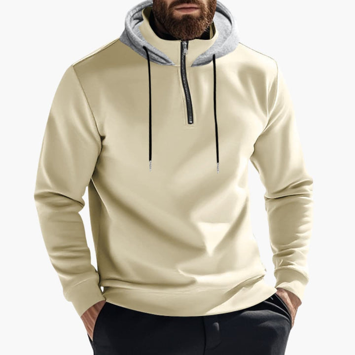 Herren Hoodie mit Reißverschluss und Kordelzugkapuze