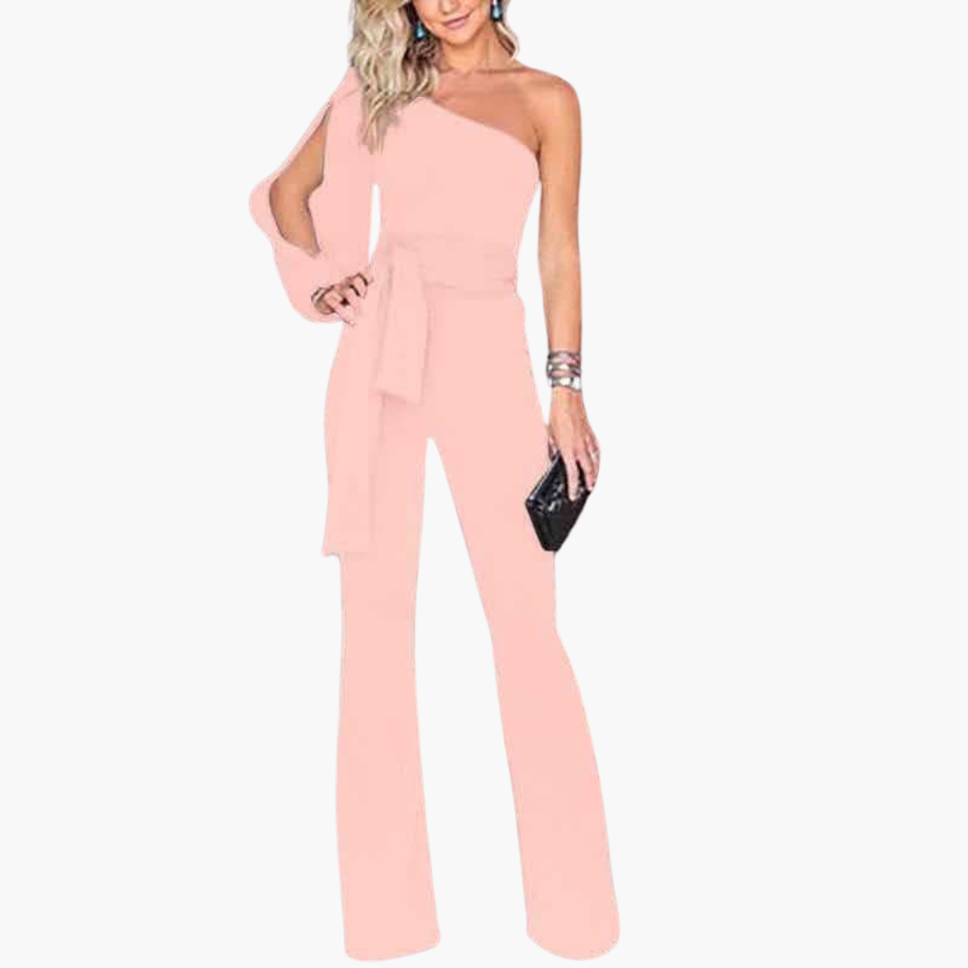 Eleganter Jumpsuit für Damen – One-Shoulder & Tailliert