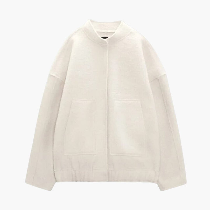 Damen Oversized Jacke mit offenem Frontdesign und aufgesetzten Taschen