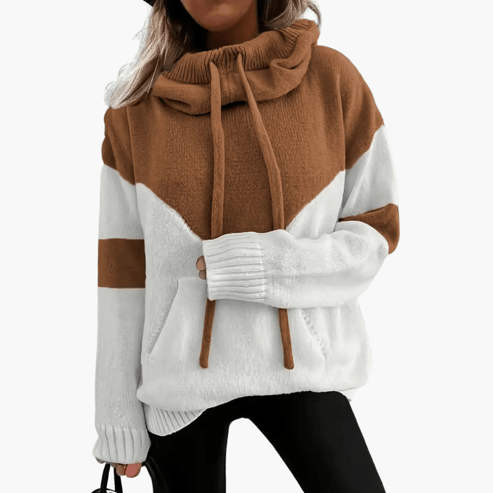Gemütlicher Colorblock-Hoodie für Damen - SchmiedeMode