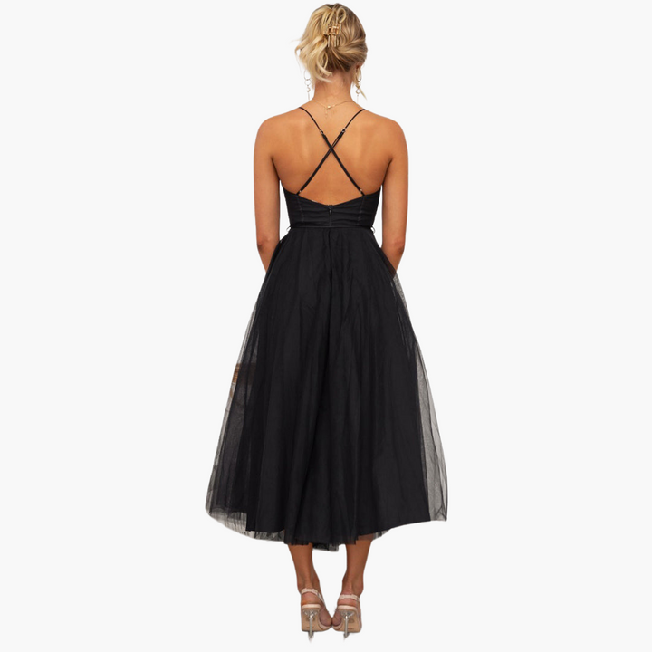 Damen Abendkleid mit Tüllrock – Strapless und elegant